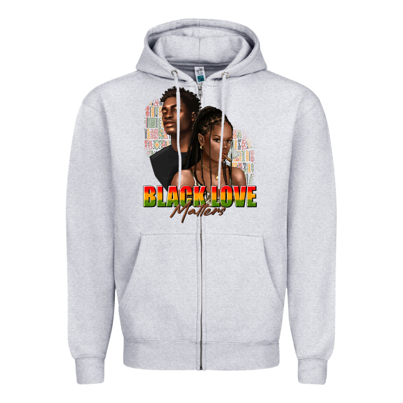 Afro Black Love Matters Zipper Hoodie by texasbilliewilder | Teevron