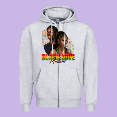 Zipper Hoodie afro black love matters