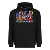 Black USA 4th of July gnomes  4th of july Heavyweight Hoodie - CowGirlArtShop