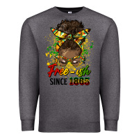 Charcoal Heather free ish since 1865 afro messy bun Premium Sweatshirt - HRA Design Shop