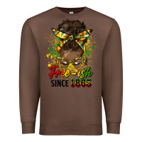 Chestnut free ish since 1865 afro messy bun Premium Sweatshirt - HRA Design Shop