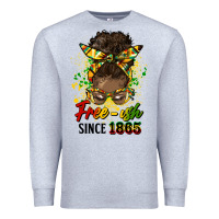 Heather Grey free ish since 1865 afro messy bun Premium Sweatshirt - HRA Design Shop
