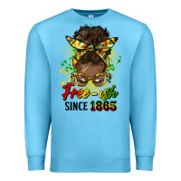 Ocean Blue free ish since 1865 afro messy bun Premium Sweatshirt - HRA Design Shop