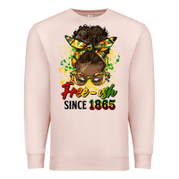 Pale Pink free ish since 1865 afro messy bun Premium Sweatshirt - HRA Design Shop