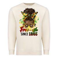 Sandshell free ish since 1865 afro messy bun Premium Sweatshirt - HRA Design Shop