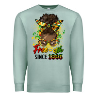 Seafoam free ish since 1865 afro messy bun Premium Sweatshirt - HRA Design Shop