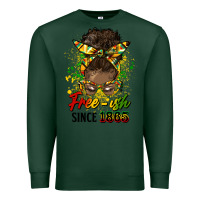 Sports Green free ish since 1865 afro messy bun Premium Sweatshirt - HRA Design Shop