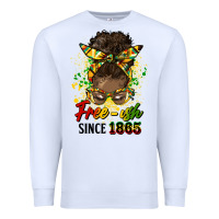 White free ish since 1865 afro messy bun Premium Sweatshirt - HRA Design Shop
