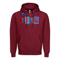 Burgundy est 1776 Zipper Hoodie - Zillion Design Studio