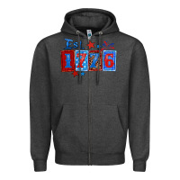 Charcoal Heather est 1776 Zipper Hoodie - Zillion Design Studio