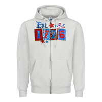 Dove Grey est 1776 Zipper Hoodie - Zillion Design Studio