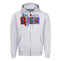 Heather Grey est 1776 Zipper Hoodie - Zillion Design Studio