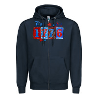 Navy est 1776 Zipper Hoodie - Zillion Design Studio