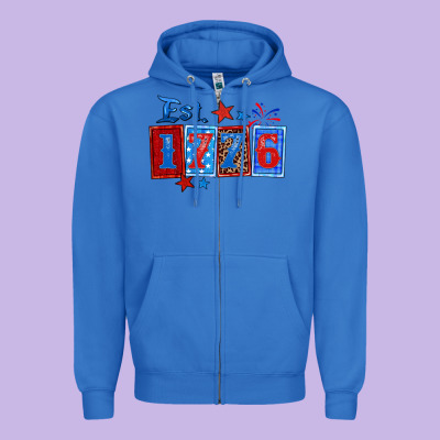 Est 1776 Zipper Hoodie Designed By Zillion Design Studio