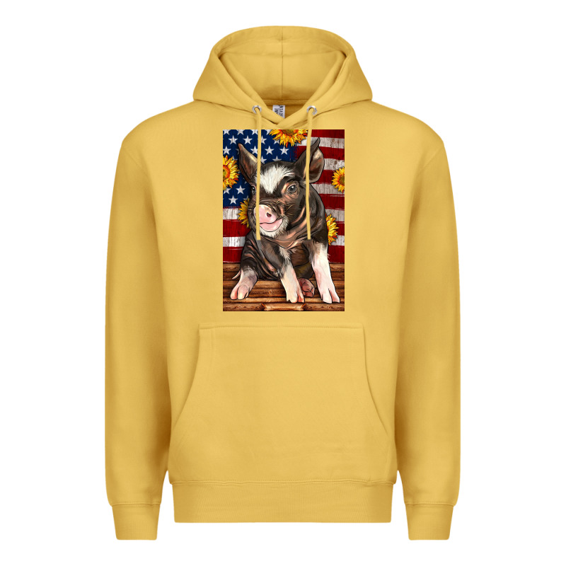 Western American Pig Premium Hoodie by LillyAllenDesigns | Teevron