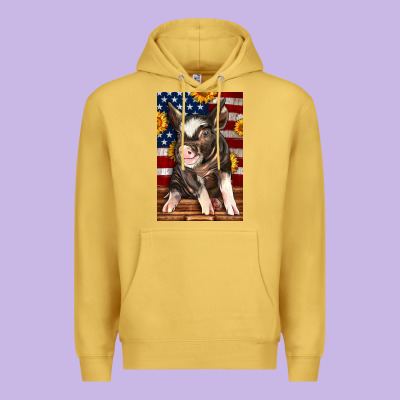 Western American Pig Premium Hoodie Designed By Lillyallendesigns
