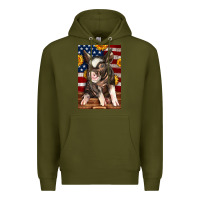 Army Green Western American Pig Premium Hoodie - LillyAllenDesigns