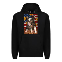 Black Western American Pig Premium Hoodie - LillyAllenDesigns