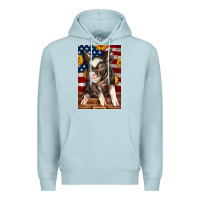 Blue Mist Western American Pig Premium Hoodie - LillyAllenDesigns