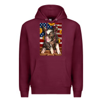 Burgundy Western American Pig Premium Hoodie - LillyAllenDesigns