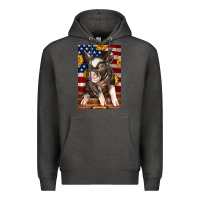 Charcoal Heather Western American Pig Premium Hoodie - LillyAllenDesigns