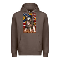 Coffee Western American Pig Premium Hoodie - LillyAllenDesigns