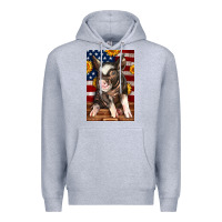 Heather Grey Western American Pig Premium Hoodie - LillyAllenDesigns