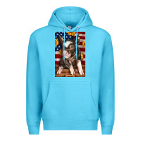 Ocean Blue Western American Pig Premium Hoodie - LillyAllenDesigns