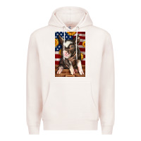 Pale Pink Western American Pig Premium Hoodie - LillyAllenDesigns