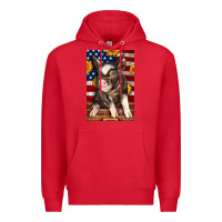 Red Western American Pig Premium Hoodie - LillyAllenDesigns