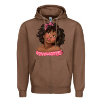 Chestnut afro black girlchild kiss with bow Zipper Hoodie - texasbilliewilder