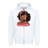 White afro black girlchild kiss with bow Zipper Hoodie - texasbilliewilder