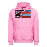 Fuchsia Pink indepence power freedom brave Urban Hoodie - MaliasSmallBusiness
