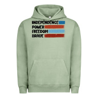 Pigment Oil Green indepence power freedom brave Urban Hoodie - MaliasSmallBusiness
