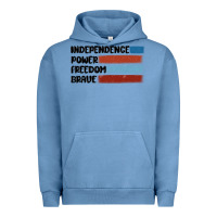 Pigment Pebble Blue indepence power freedom brave Urban Hoodie - MaliasSmallBusiness