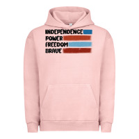 Pigment Salmon indepence power freedom brave Urban Hoodie - MaliasSmallBusiness