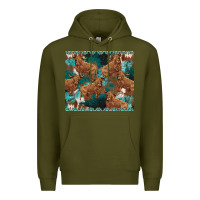 Army Green turquoises gemstones cowhide highlands cow Premium Hoodie - BarkalooDesign