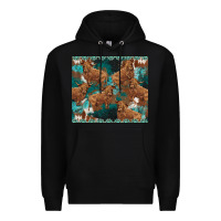 Black turquoises gemstones cowhide highlands cow Premium Hoodie - BarkalooDesign
