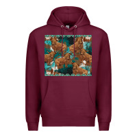 Burgundy turquoises gemstones cowhide highlands cow Premium Hoodie - BarkalooDesign