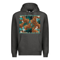 Charcoal Heather turquoises gemstones cowhide highlands cow Premium Hoodie - BarkalooDesign