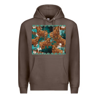 Coffee turquoises gemstones cowhide highlands cow Premium Hoodie - BarkalooDesign