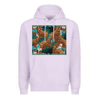 Lilac turquoises gemstones cowhide highlands cow Premium Hoodie - BarkalooDesign