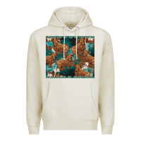Oatmeal Heather turquoises gemstones cowhide highlands cow Premium Hoodie - BarkalooDesign