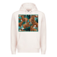 Pale Pink turquoises gemstones cowhide highlands cow Premium Hoodie - BarkalooDesign