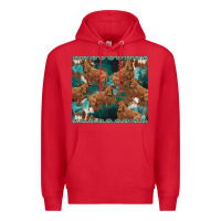 Red turquoises gemstones cowhide highlands cow Premium Hoodie - BarkalooDesign