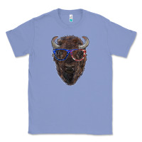 Colony Blue bison with american flag glasses Classic Tee - RanaPortraitStore