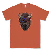 Copper bison with american flag glasses Classic Tee - RanaPortraitStore