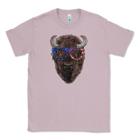 Lilac bison with american flag glasses Classic Tee - RanaPortraitStore