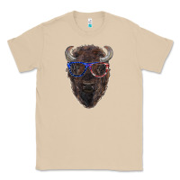 Mushroom bison with american flag glasses Classic Tee - RanaPortraitStore