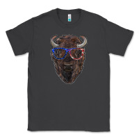 Smoke bison with american flag glasses Classic Tee - RanaPortraitStore